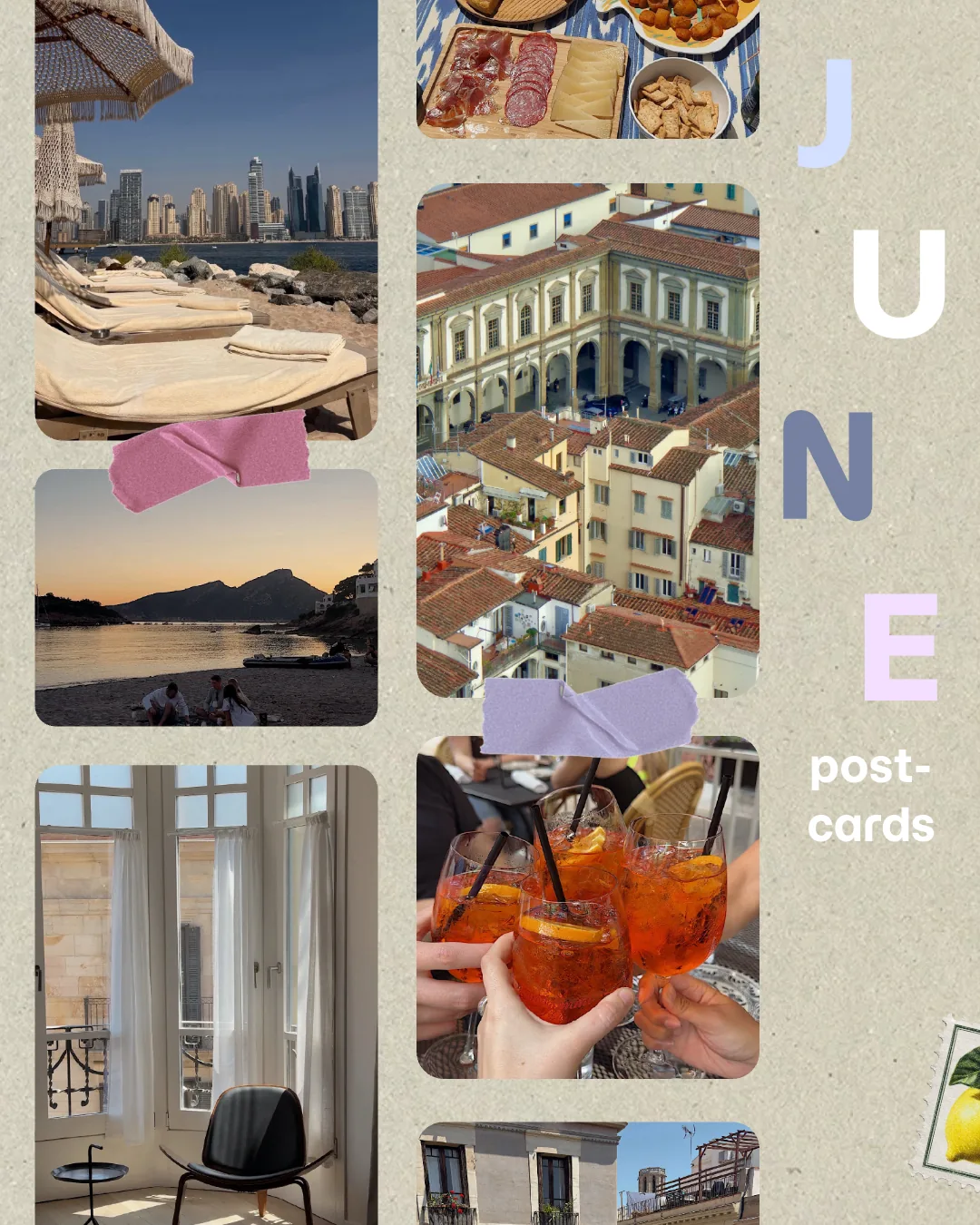 Monthly Recap 5 template layout in the Exposure app