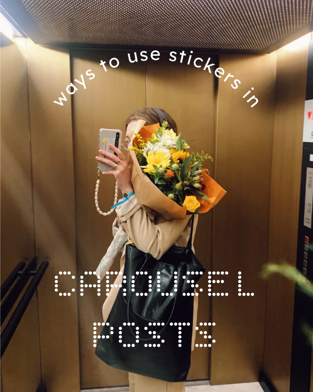 Title slide: ways to use stickers in carousel posts