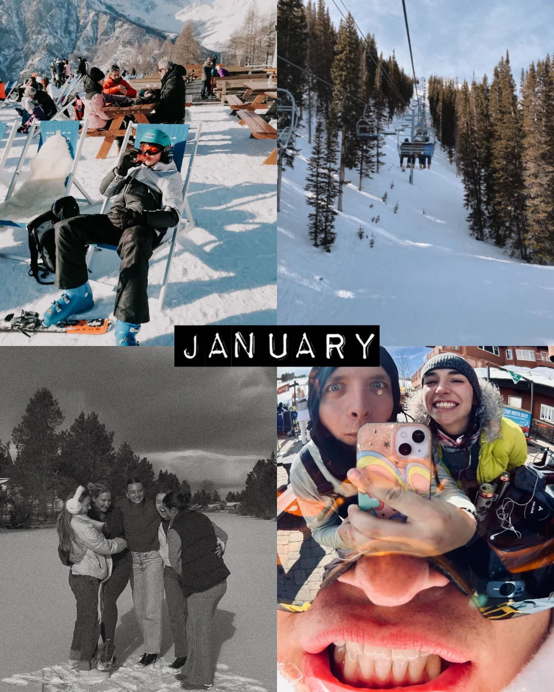 Analog yearly recap template, January page, back layer