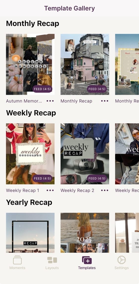 AI captions and templates in the Exposure app