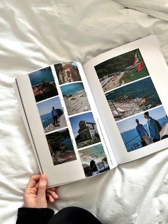 Finished printed photo book made with Exposure, front layer