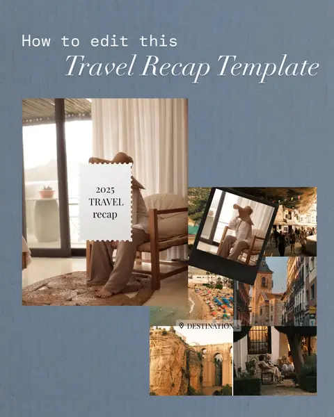 How to edit our latest addition to the creative template library capture your travel recap moments this year, slide 1 of 4
