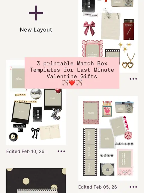 Did you know that all of our 3 matchbox templates in our Valentines release are ready for print. Just Fill Your Photos and Print Your Posters ️, slide 1 of 5