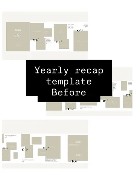 Swipe to fill our yearly photo recap template start yours in Exposure Studio, slide 1 of 2