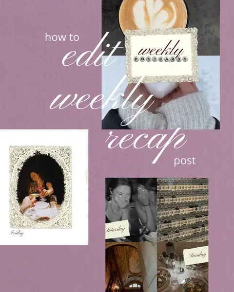 How to edit a weekly recap carousel post with one of our templates, slide 1 of 4