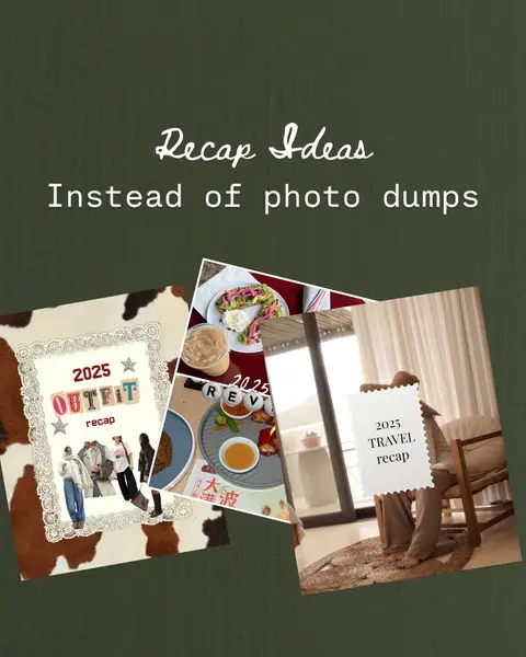 Three 2025 recap ideas to post instead of photo dumps, slide 1 of 4