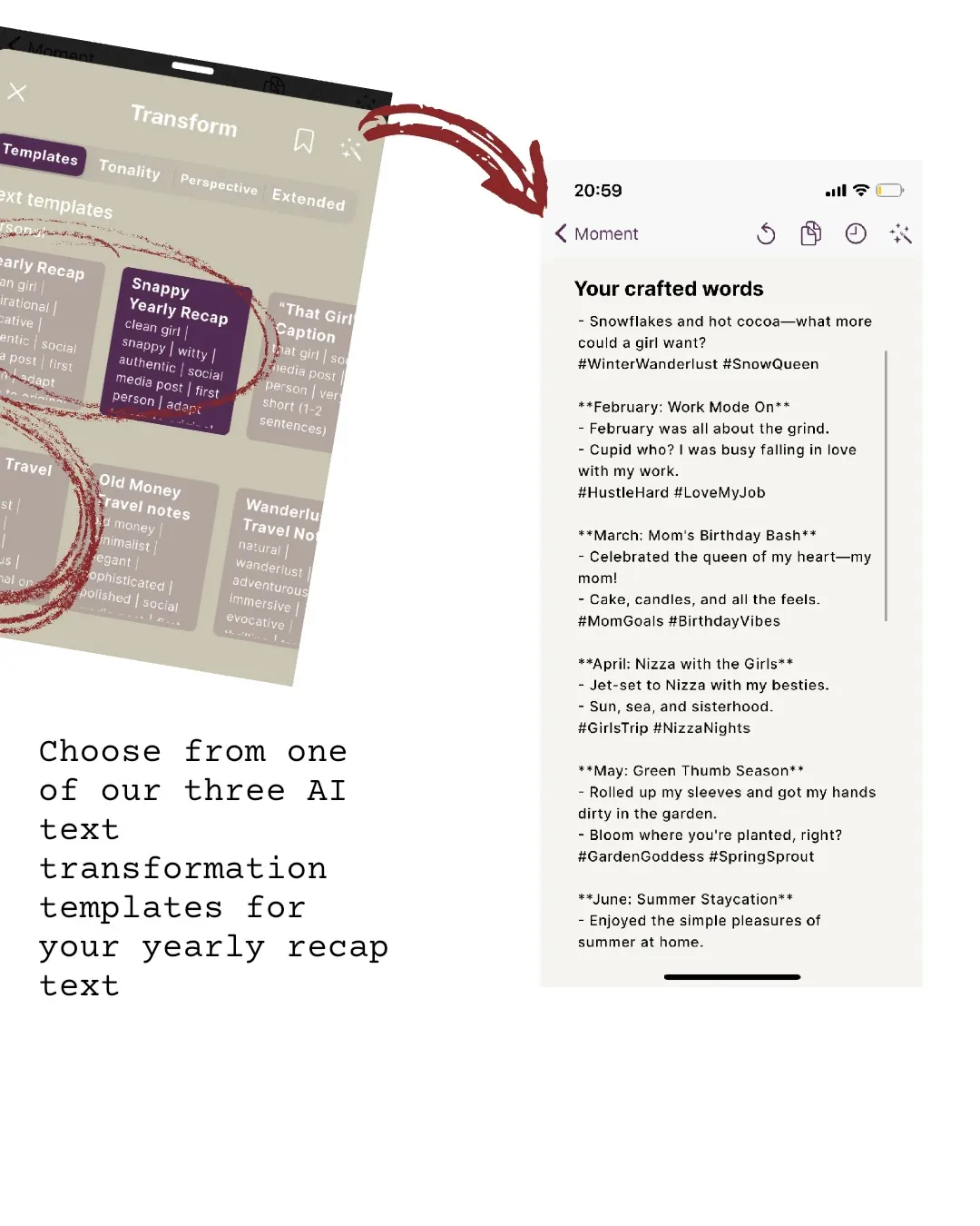 Transform text templates with Snappy Yearly Recap and the rewritten monthly recap text