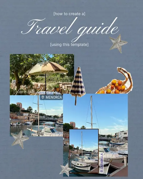 How to create a Travel Guide carousel Post in a few Steps with our Guide Template, slide 1 of 7