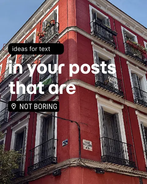 Ideas on how to integrate text in your Next Carousel Post, slide 1 of 5